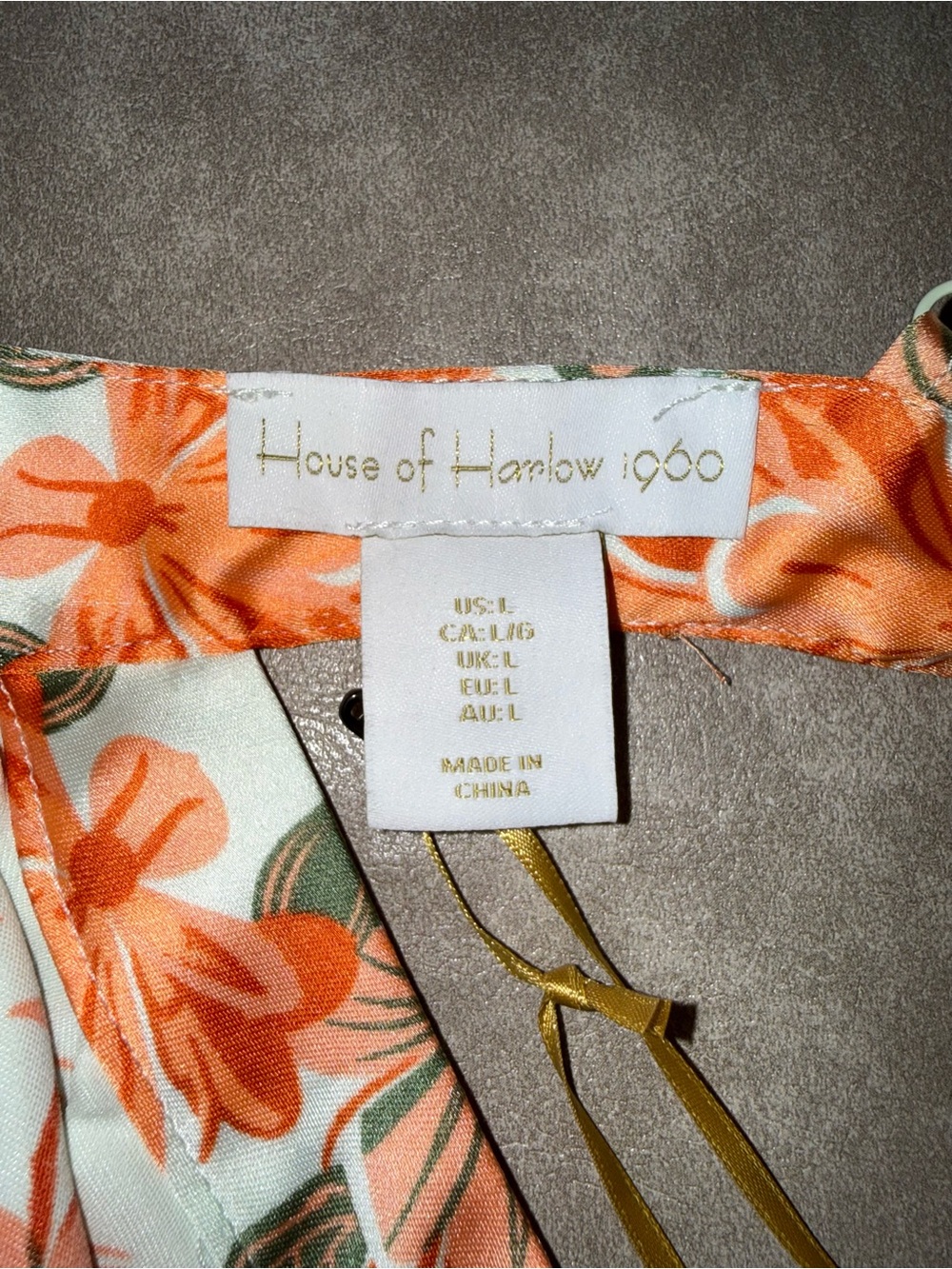 NWT House of Harlow 1960 Cheyna Floral Cutout Maxi Dress Orange L - Picture 5 of 8